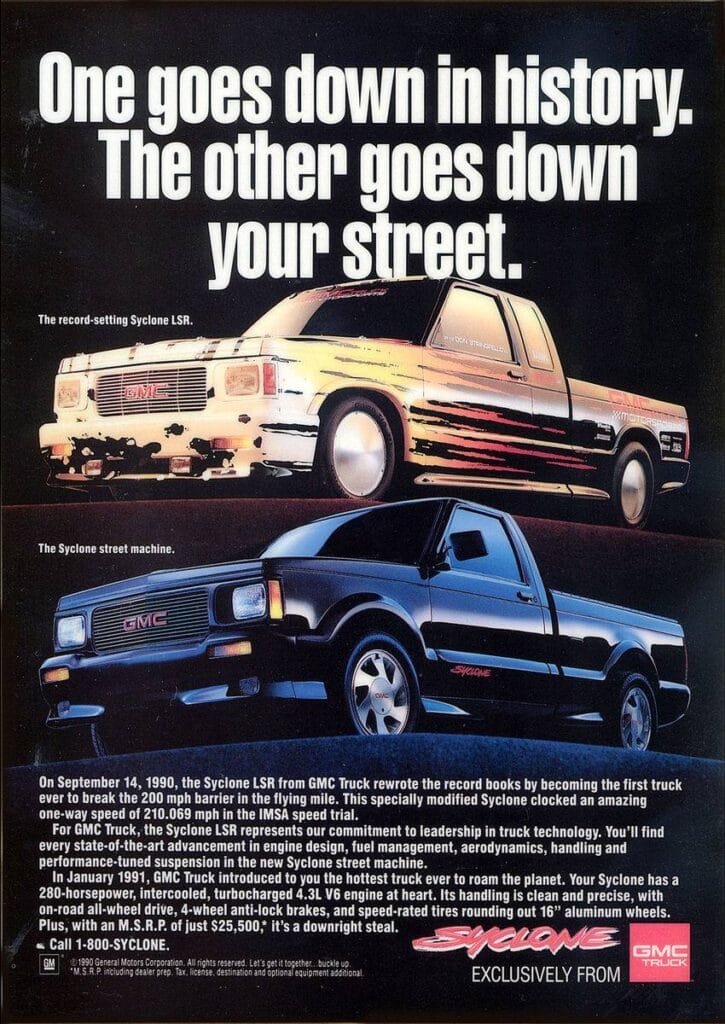 LSR Syclone Advertisement